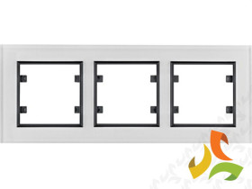 LUMINA PASSION Ramka 3 potrójna pozioma szkło białe WL9230 HAGER