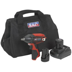 Sealey CP1204KIT Impact Wrench Kit 3/8&quot;Sq Drive 12V Li-ion - 2 Batteries