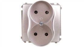 Simon Basic Gniazdo Wtyczkowe Podwójne Bez Uziemienia Z Przesłonami Torów 16A...