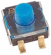 Short-stroke pushbutton, 1 Form A (N/O), 100 mA/16 V, unlit , actuator (L 1.65 mm), 300 g, gull-wing, 7914G-1-000E