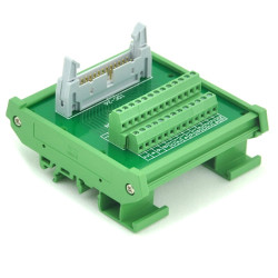 ELECTRONICS-SALON IDC-26 DIN Rail Mounted Interface Module, Breakout Board, Terminal Block.