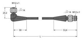 Turck 6933886 Złącze konfekcjonowane czujnika/aktuatora WKH4.5-5-RSH4.5/TFG, piny: 5, 5 m, 1 szt.