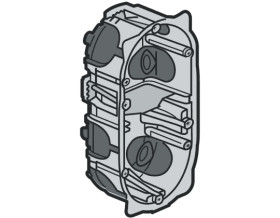 Puszka elektroinstalacyjna, seria: Ecobatibox, l. ścieżek: 2, materiał: Plastik