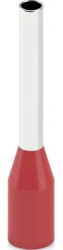 Insulated wire end ferrule, 1.5 mm², 18 mm/12 mm long, DIN 46228-4, UL 486F-E, NFC 63-023, red, 2100070