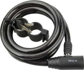 Zapięcie rowerowe kablowe FISCHER FAHRRAD, 85848, czarny, Zapięcie kluczykowe