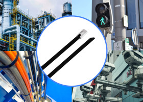 TRU COMPONENTS TC-12647596 Opaski kablowe stalowe 520 mm 4.6 mm AISI 304 z osłoną 100 szt.