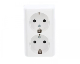 Simon 54 Gniazdo podwójne SCHUKO natynkowe, wersja skandynawska EGSz2nz/11