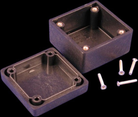 ABS enclosure, (L x W x H) 56 x 56 x 28 mm, black (RAL 9005), IP54, 1594RFIABK