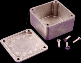 1590LB aluminum casing, 1590 L, 50,6 x 50,5 x 31 mm, aluminum