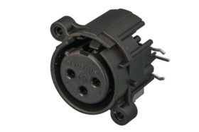 XLR panel socket, 3 pole, gold-plated, polyamide, NC3FAHR1-0