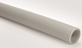 Corrugated hose, inside Ø 47.8 mm, outside Ø 53.6 mm, BR 100 mm, PE, gray, 169-22501