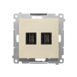 Simon 55 Gniazdo HDMI podwójne (moduł) Szampański mat TGHDMI2.01/144
