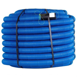 Rura karbowana AROT 40mm dwuwarstwowa osłonowa do ziemi peszel z pilotem 450N HDPE niebieska 50m RDV-F DCR