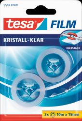 TESA57766 - Crystal-clear tesafilm®, 10 m x 15 mm, 2 rolls