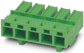 Socket header, 4 pole, pitch 7.62 mm, straight, green, 1840175