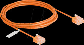 80856 RJ45 Network Cable Cat.6 UTP Ultra Slim 2 m orange with short pl