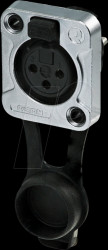 RRX3F-Z-000-1 XLR receptacle 3-pole, IP65, chrome-plated housing