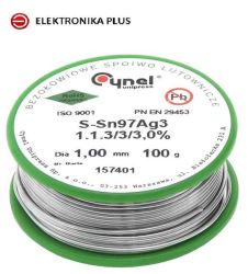 CYNA 1mm 100g ZE SREBREM S-Sn976,3Ag3,7