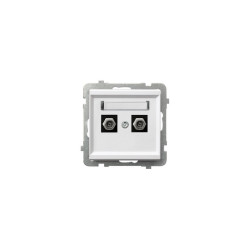 Gniazdo antenowe 2xF GPA-2RF/m/00 białe SONATA Ospel