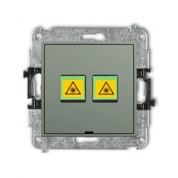 MINI Mechanizm gniazda światłowodowego/optycznego podwójnego, bez pola opisowego szałwiowy 61MGOPBO-2