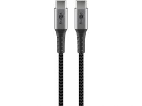 Kabel tekstylny USB-C™ / USB-C ™ z metalowymi wtyczkami 0,5m Goobay