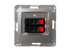 IMPRESJA Gniazdo głośnikowe podwójne tytan GG-2Y/m/23 OSPEL