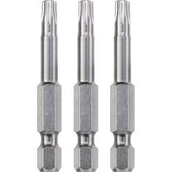 kwb 121315 Hex Bit 3 pcs T 15 Steel 1/4&quot; E 6.3 shaft satin finish