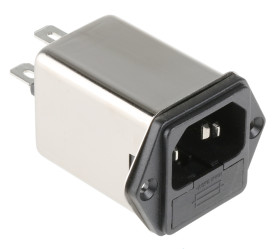 Filtr wejściowy złącza IEC2 4A C14 Schaffner Montaż na panelu 5 x 20mm