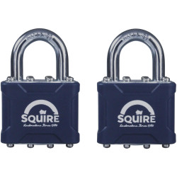 Squire 35T Stronglock Card (2) Padlocks 38mm Open Shackle Keyed