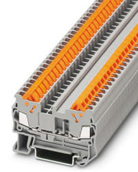Quick connection terminal, quick connection, 0.25-1.5 mm², 2 pole, 17.5 A, 8 kV, gray, 3205019