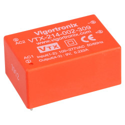 Vigortronix VTX-214-002-309 2W HIGH PERFORMANCE AC-DC CONVERTER 85-305V - 9V