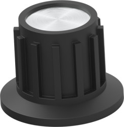 Rotary knob, 6.35 mm, plastic, black, Ø 20.2 mm, H 15 mm, 1-1437624-0