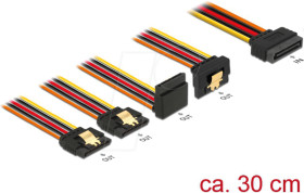 60148 Delock Cable SATA 15 pin &gt; 4x SATA 15 pin, 30 cm