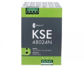 Zasilacz impulsowy KSE 48024M 230/ 24VDC 20A 480W na szynę DIN, Uzas: 96-264VACVAC, Ta70, 17000-0940