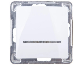 IMPRESJA Łącznik pojedynczy z podświetleniem biały ŁP-1YS/m/00