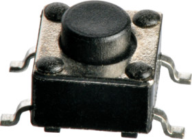 Short-stroke pushbutton, 1 Form A (N/O), 50 mA/12 VDC, unlit , actuator (black, L 3.4 mm), 1.56 N, SMD, TP32N16009