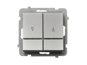 SONATA Wyłącznik żaluzjowy z podświetleniem niebieskim z blokadą mechaniczną srebro mat ŁP-7RBS/m/38 OSPEL