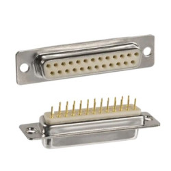 Złącze D-Sub 25-pinowe Żeński Kątowe Montaż na panelu raster 10.9mm