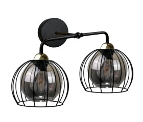 Kinkiet nowoczesny loftowy 2x E27 SOLO BLACK/GOLD