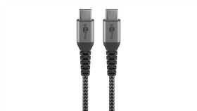 Kabel Tekstylny Usb-C™ Na Usb-C ™ Z Metalowymi Wtyczkami ( Szary / Srebrny) 2...
