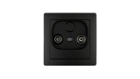 Deco Gniazdo Antenowe Rtv Przelotowe 9Db Czarny Mat 12Dg9p