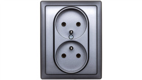 Kos66 Gniazdo Podwójne Z/U Kompletne Grafit 666036