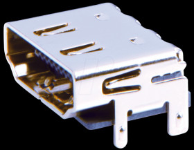 HDMI receptacle, SMD, print, angle