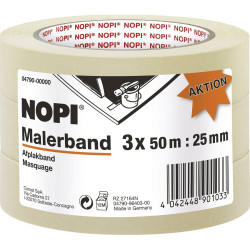tesa 04790-00000-01 Masking Tape 50m x 25mm beige 3pcs residue-free