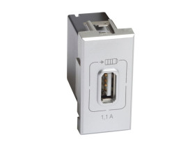 AXOLUTE Ładowarka USB 1,1A 5V aluminium HC4285C1 LEGRAND