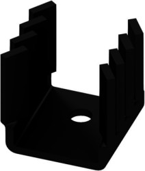 Finger shaped heatsink, (L x W x H) 19 x 20.5 x 19.5 mm, 21 K/W, black anodized, 10035002