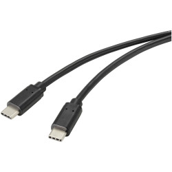 Renkforce RF-4716840 USB cable USB 2.0 USB-C plug Black 1.00 m antibacterial