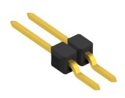 Pin header, 2 pole, pitch 2.54 mm, straight, black, 10050365