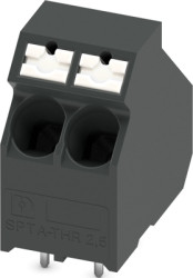 PCB terminal, 2 pole, pitch 5 mm, AWG 24-12, 32 A, push-in, black, 1366004