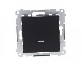 Simon 54 Łącznik jednobiegunowy z sygnalizacją załączenia LED (moduł) 10AX 250V szybkozłącza, czarny mat DW1ZL.01/49